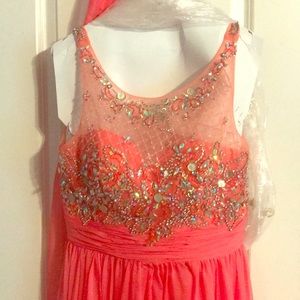 Elegant coral prom/special event long Dress !!!